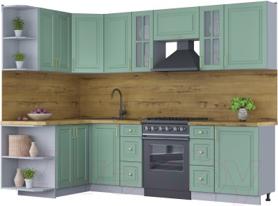 Готовая кухня Интерлиния Мила Шато 1.5x2.7 левая - фото