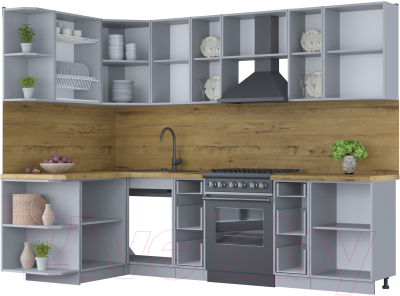 Готовая кухня Интерлиния Мила Шато 1.5x2.7 левая