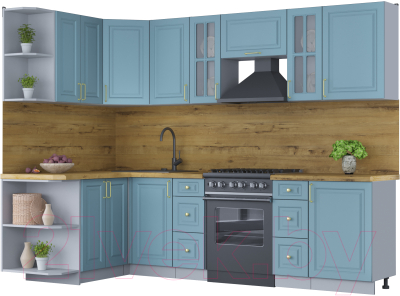 Готовая кухня Интерлиния Мила Шато 1.5x2.7 левая - фото