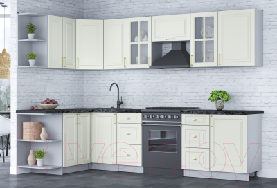 Готовая кухня Интерлиния Мила Шато 1.5x2.9 левая