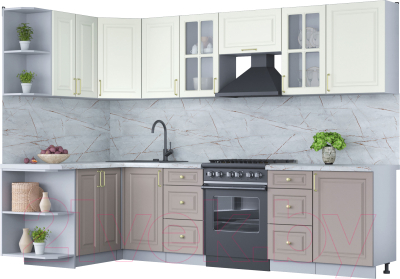 Готовая кухня Интерлиния Мила Шато 1.5x2.9 левая - фото