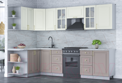 Готовая кухня Интерлиния Мила Шато 1.5x2.9 левая