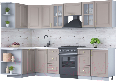 Готовая кухня Интерлиния Мила Шато 1.5x2.9 левая - фото