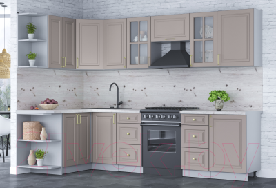 Готовая кухня Интерлиния Мила Шато 1.5x2.9 левая