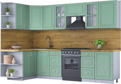 Готовая кухня Интерлиния Мила Шато 1.5x2.9 левая - фото