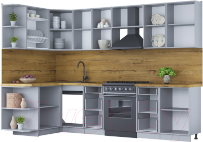 Готовая кухня Интерлиния Мила Шато 1.5x2.9 левая