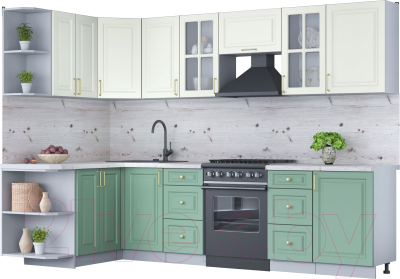 Готовая кухня Интерлиния Мила Шато 1.5x2.9 левая - фото