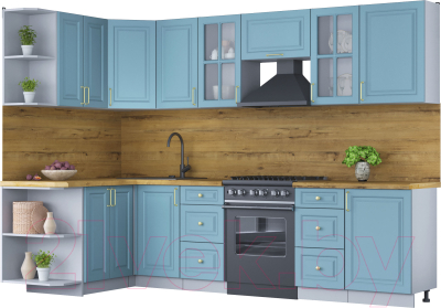 Готовая кухня Интерлиния Мила Шато 1.5x2.9 левая - фото