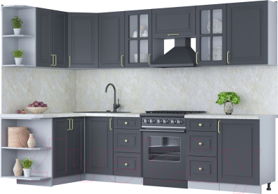 Готовая кухня Интерлиния Мила Шато 1.5x2.9 левая - фото