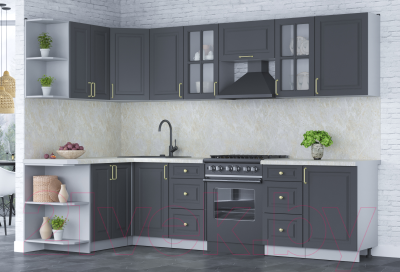 Готовая кухня Интерлиния Мила Шато 1.5x2.9 левая