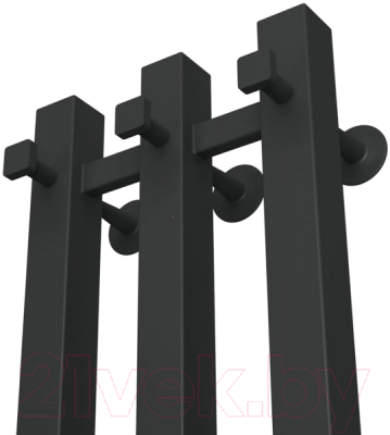 Полотенцесушитель водяной Маргроид Inaro 150x6x12 Проф 6 крючков (черный мат, частичная комплектация)