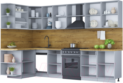 Готовая кухня Интерлиния Мила Шато 1.5x3.1 левая