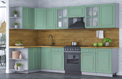 Готовая кухня Интерлиния Мила Шато 1.5x3.1 левая