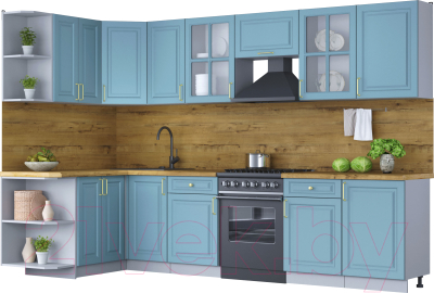 Готовая кухня Интерлиния Мила Шато 1.5x3.1 левая - фото