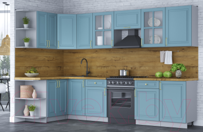 Готовая кухня Интерлиния Мила Шато 1.5x3.1 левая