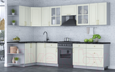 Готовая кухня Интерлиния Мила Шато 1.5x3.2 левая