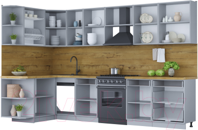 Готовая кухня Интерлиния Мила Шато 1.5x3.2 левая