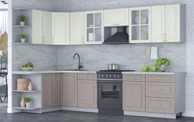 Готовая кухня Интерлиния Мила Шато 1.5x3.2 левая