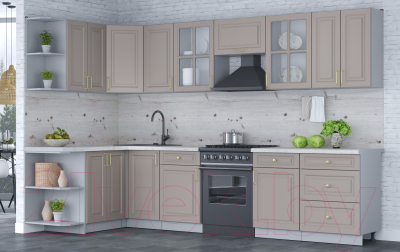 Готовая кухня Интерлиния Мила Шато 1.5x3.2 левая