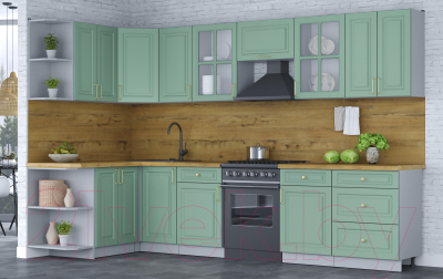 Готовая кухня Интерлиния Мила Шато 1.5x3.2 левая