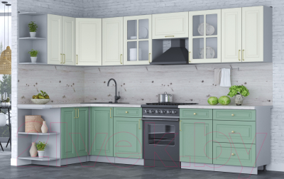 Готовая кухня Интерлиния Мила Шато 1.5x3.2 левая