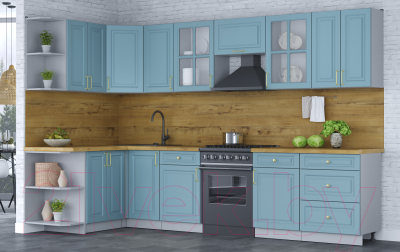 Готовая кухня Интерлиния Мила Шато 1.5x3.2 левая