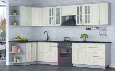 Готовая кухня Интерлиния Мила Шато 1.5x3.3 левая