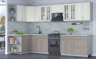 Готовая кухня Интерлиния Мила Шато 1.5x3.3 левая