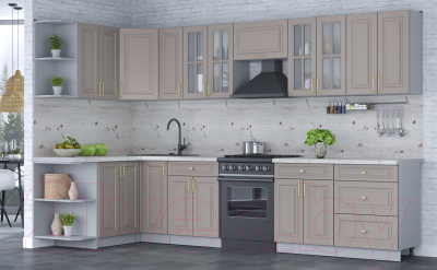 Готовая кухня Интерлиния Мила Шато 1.5x3.3 левая