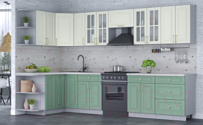 Готовая кухня Интерлиния Мила Шато 1.5x3.3 левая