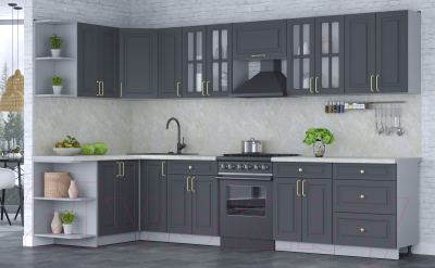 Готовая кухня Интерлиния Мила Шато 1.5x3.3 левая