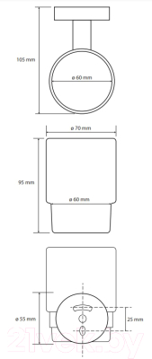 Стакан для зубной щетки и пасты Bemeta Hamatit 159110012