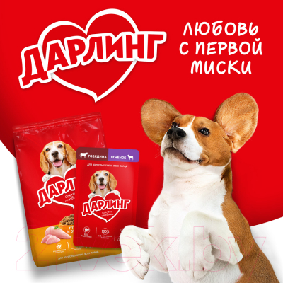 Влажный корм для собак Дарлинг Говядина, ягненок в подливе
