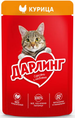 Влажный корм для кошек Дарлинг Курица в подливе - фото