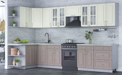 Готовая кухня Интерлиния Мила Шато 1.5x3.4 левая