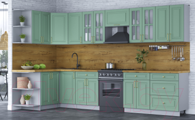 Готовая кухня Интерлиния Мила Шато 1.5x3.4 левая