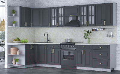 Готовая кухня Интерлиния Мила Шато 1.5x3.4 левая