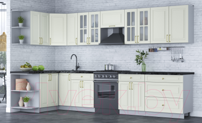 Готовая кухня Интерлиния Мила Шато 1.5x3.5 левая