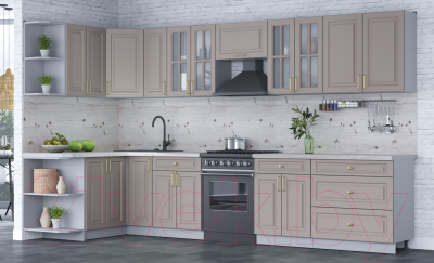 Готовая кухня Интерлиния Мила Шато 1.5x3.5 левая