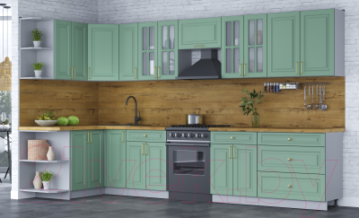 Готовая кухня Интерлиния Мила Шато 1.5x3.5 левая