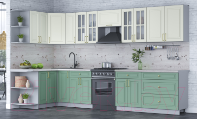 Готовая кухня Интерлиния Мила Шато 1.5x3.5 левая