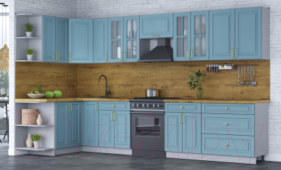 Готовая кухня Интерлиния Мила Шато 1.5x3.5 левая