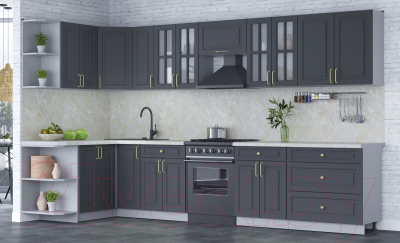 Готовая кухня Интерлиния Мила Шато 1.5x3.5 левая