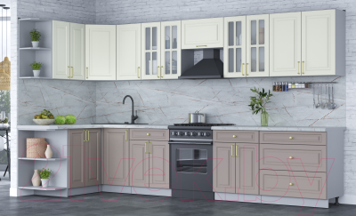 Готовая кухня Интерлиния Мила Шато 1.5x3.6 левая