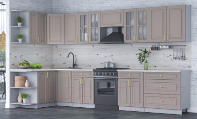 Готовая кухня Интерлиния Мила Шато 1.5x3.6 левая