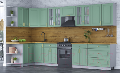 Готовая кухня Интерлиния Мила Шато 1.5x3.6 левая