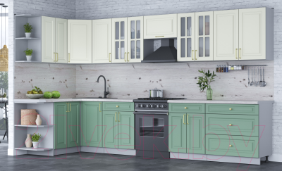 Готовая кухня Интерлиния Мила Шато 1.5x3.6 левая