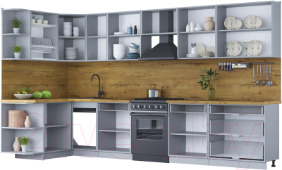 Готовая кухня Интерлиния Мила Шато 1.5x3.6 левая