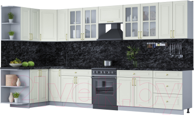 Готовая кухня Интерлиния Мила Шато 1.5x3.7 левая - фото