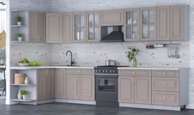 Готовая кухня Интерлиния Мила Шато 1.5x3.7 левая